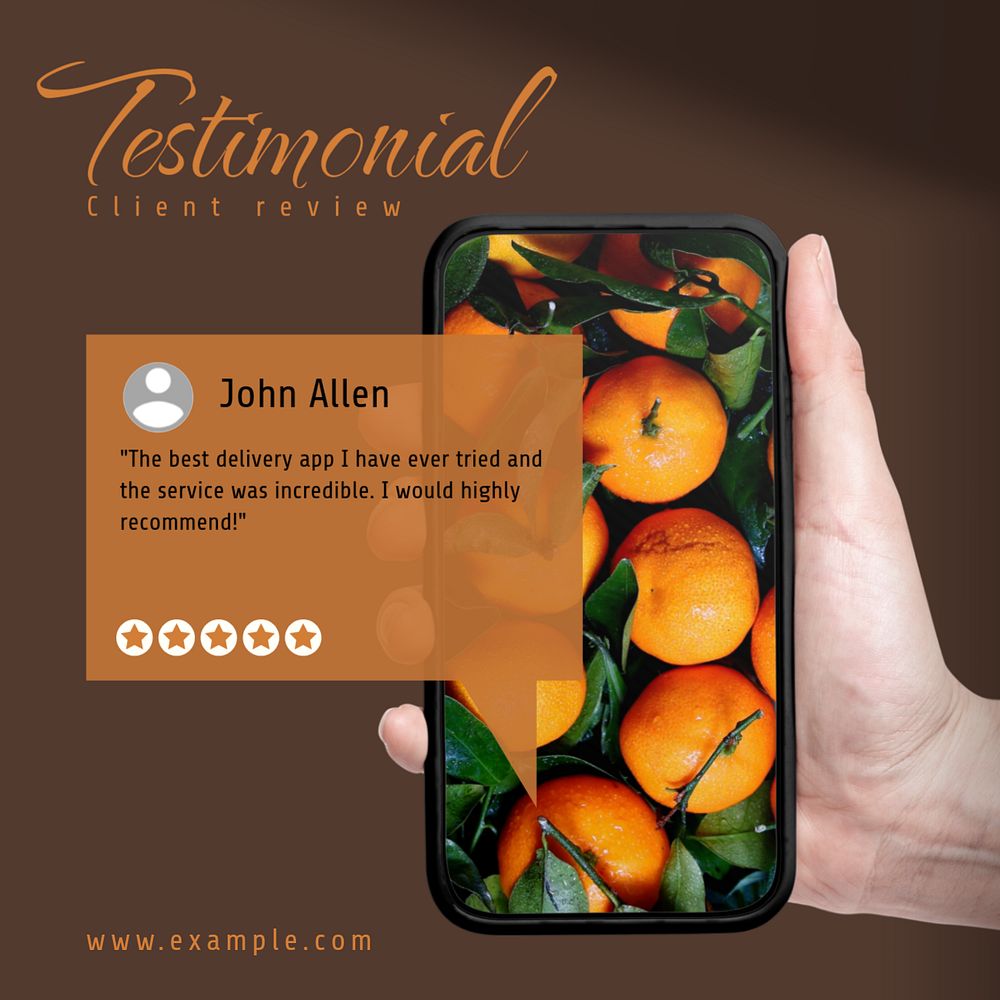 Testimonial Instagram post template, editable text