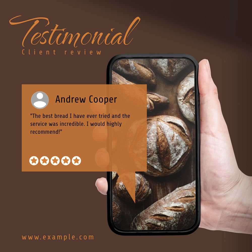 Testimonial Instagram post template, editable text