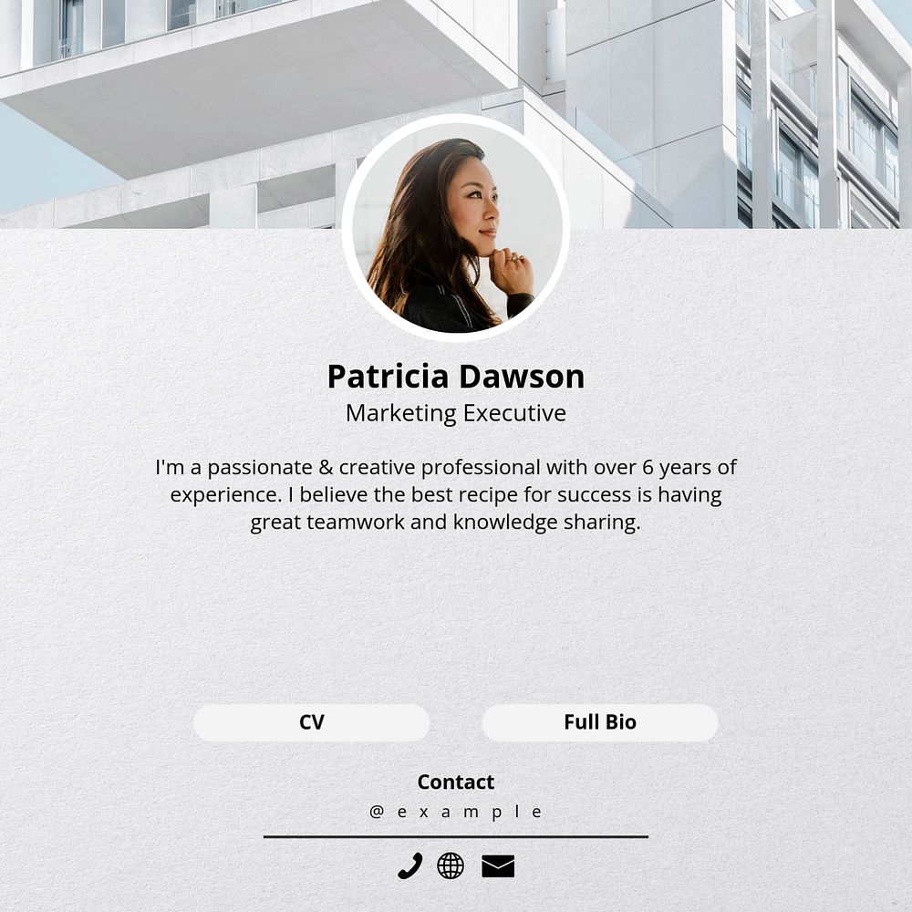 Digital business card post template, editable social media design