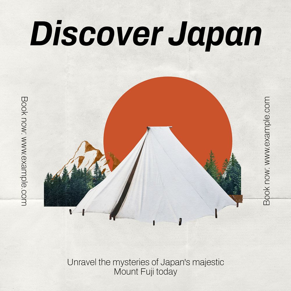 Discover Japan Instagram post template, editable text