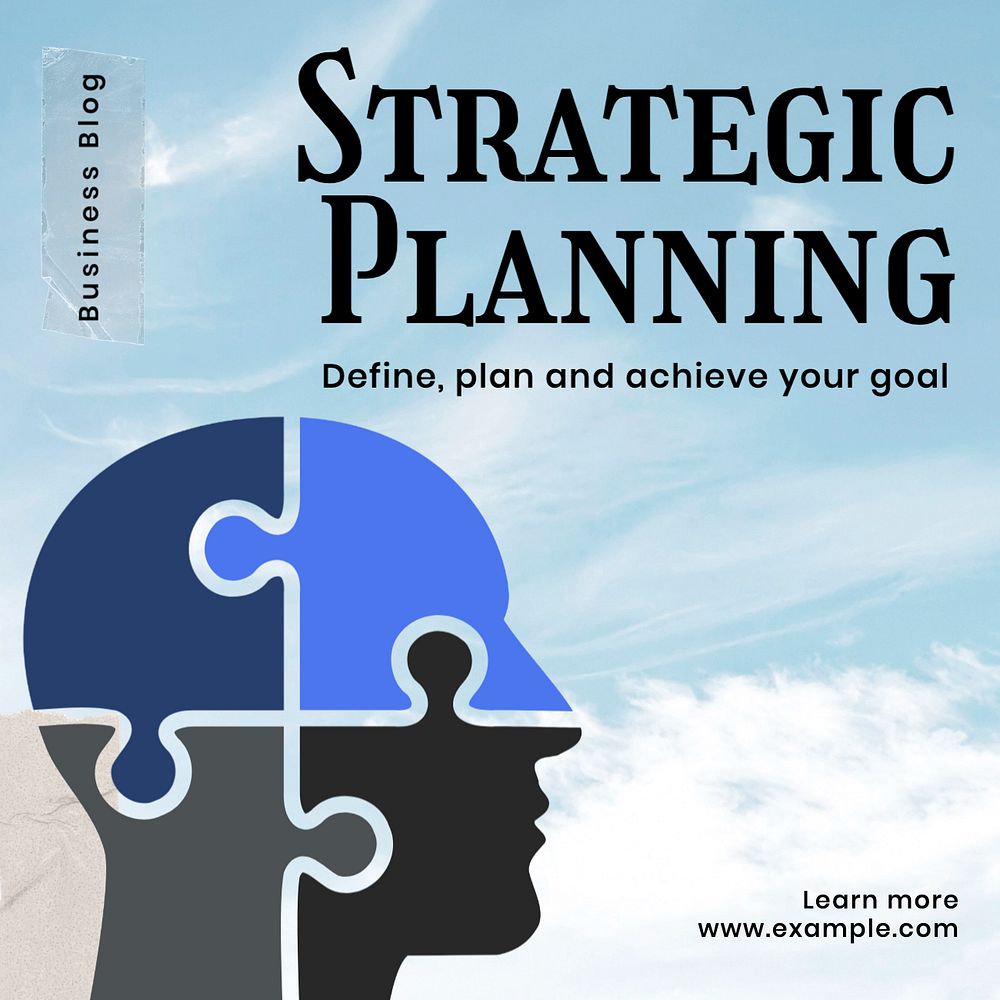 Strategic planning Instagram post template, editable text