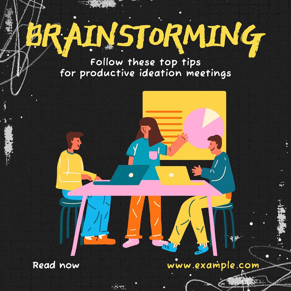 Brainstorming follow these Instagram post template, editable text