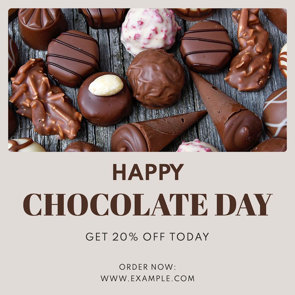 Happy Chocolate Day Instagram post template, editable text