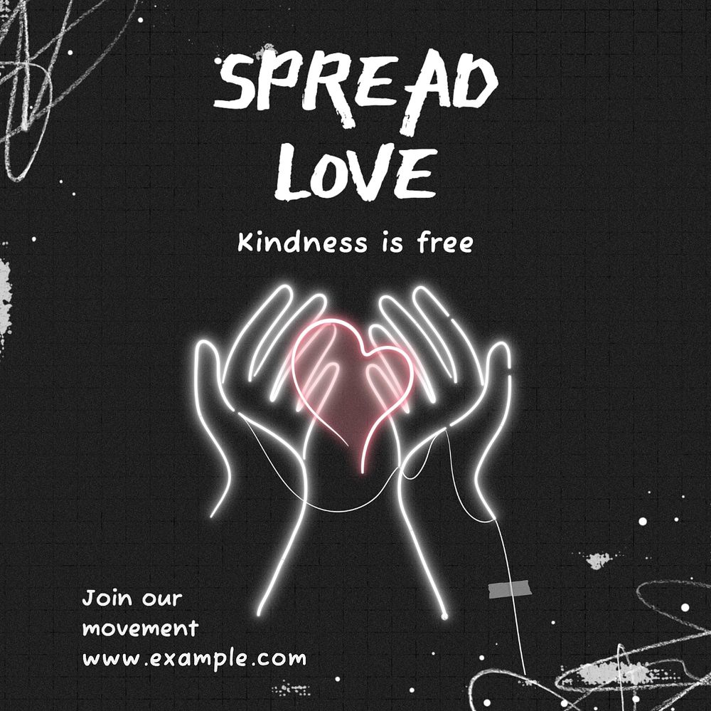 Spread love Instagram post template, editable text