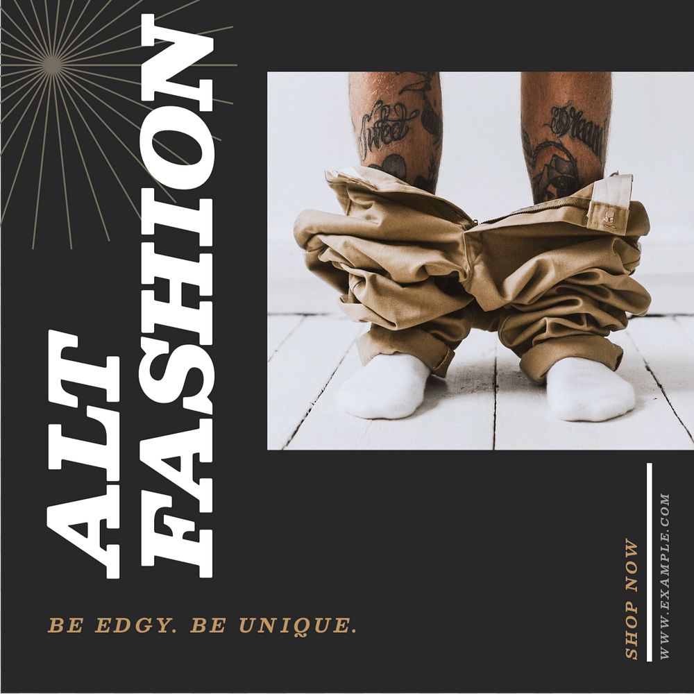 Alt fashion Instagram post template, editable social media ad