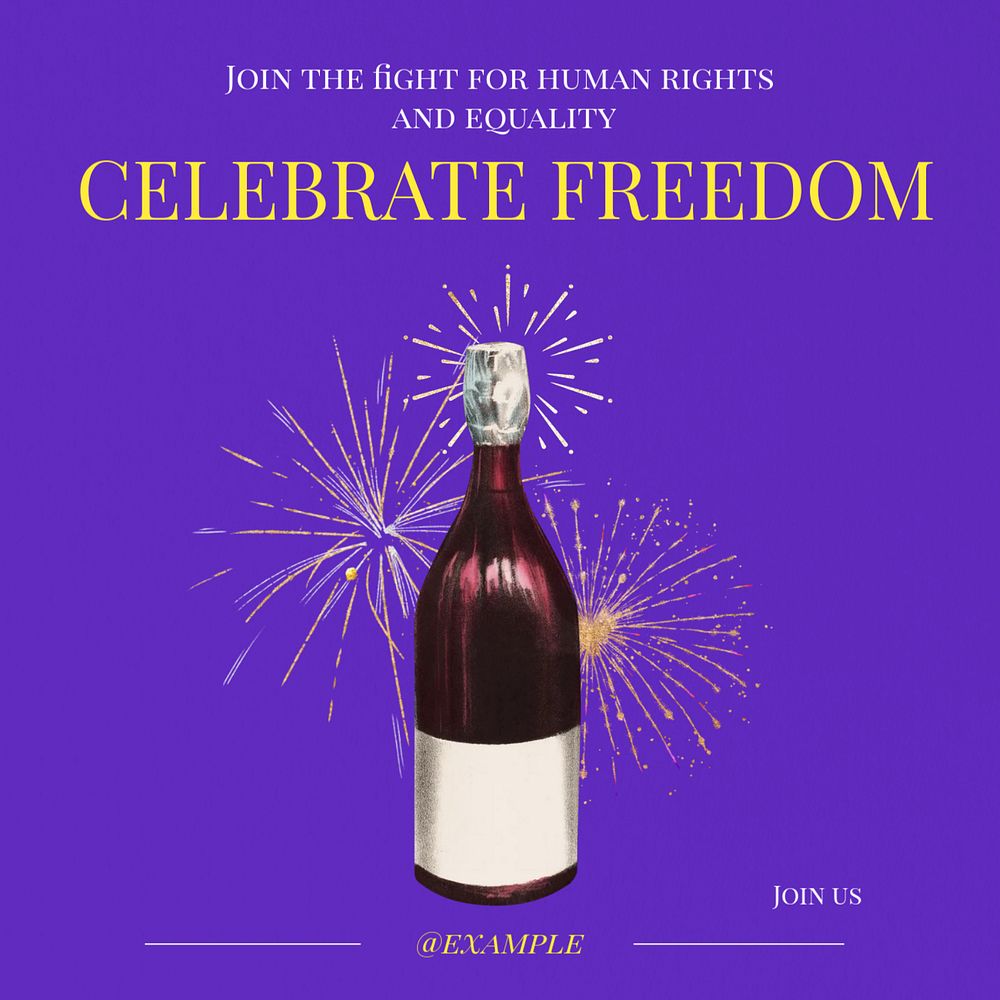 Celebrate freedom Instagram post template, editable text