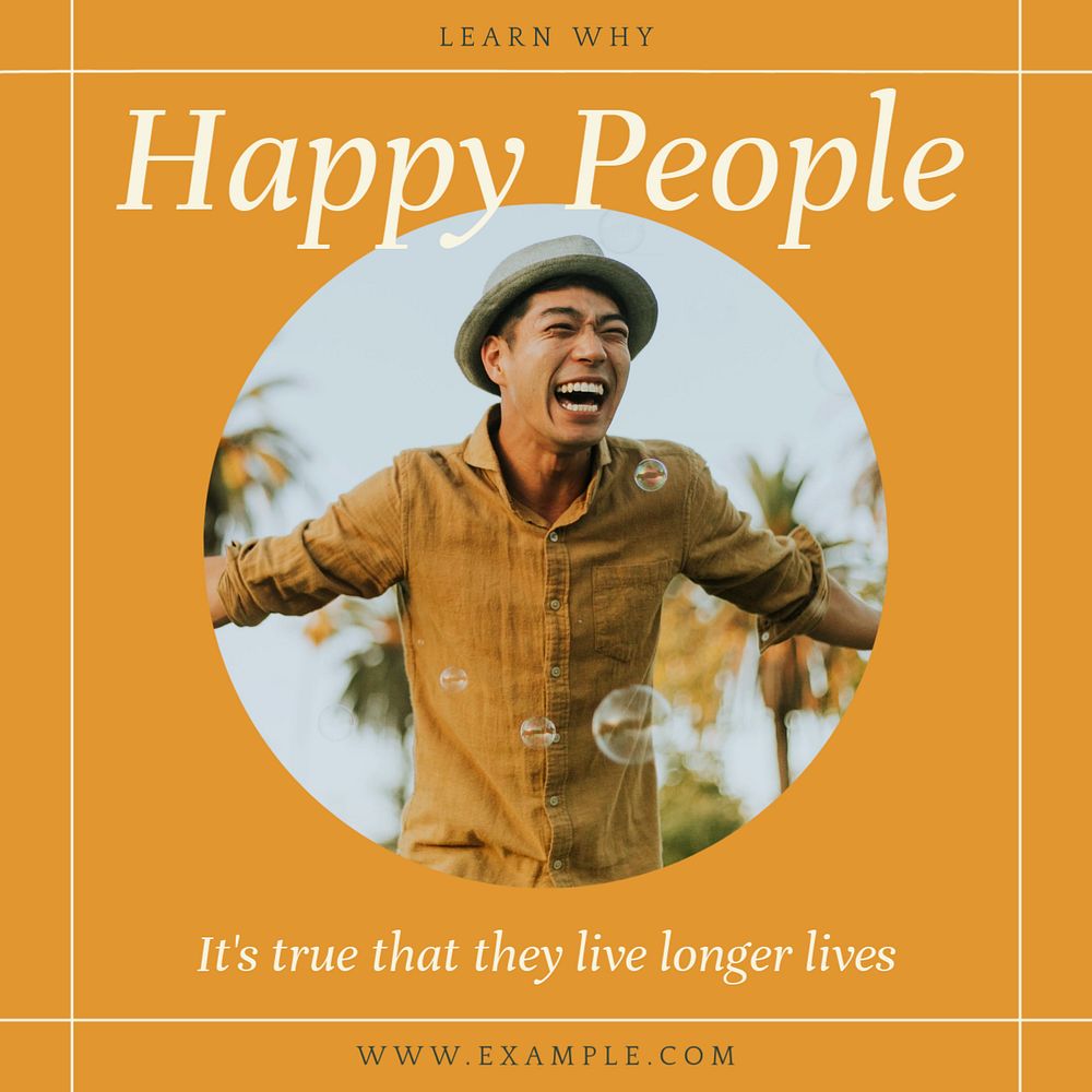 Happy people Instagram post template, editable social media design