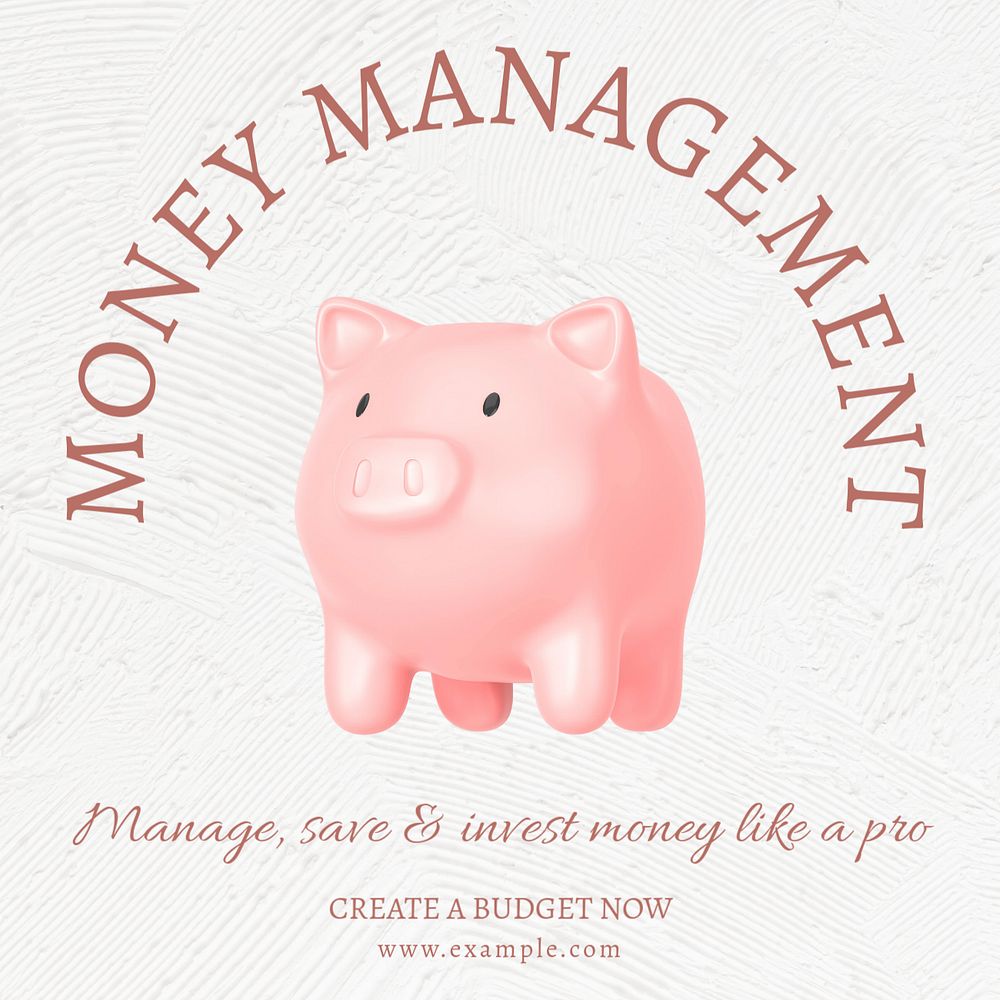 Money management Facebook post template, editable design