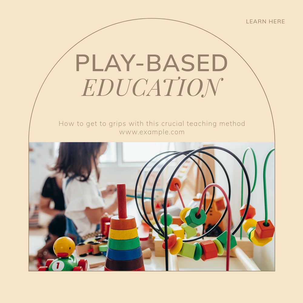 Play-based education Instagram post template, editable social media design