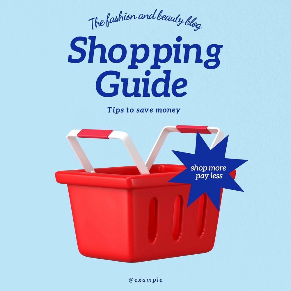 Shopping guide Instagram post template, editable text