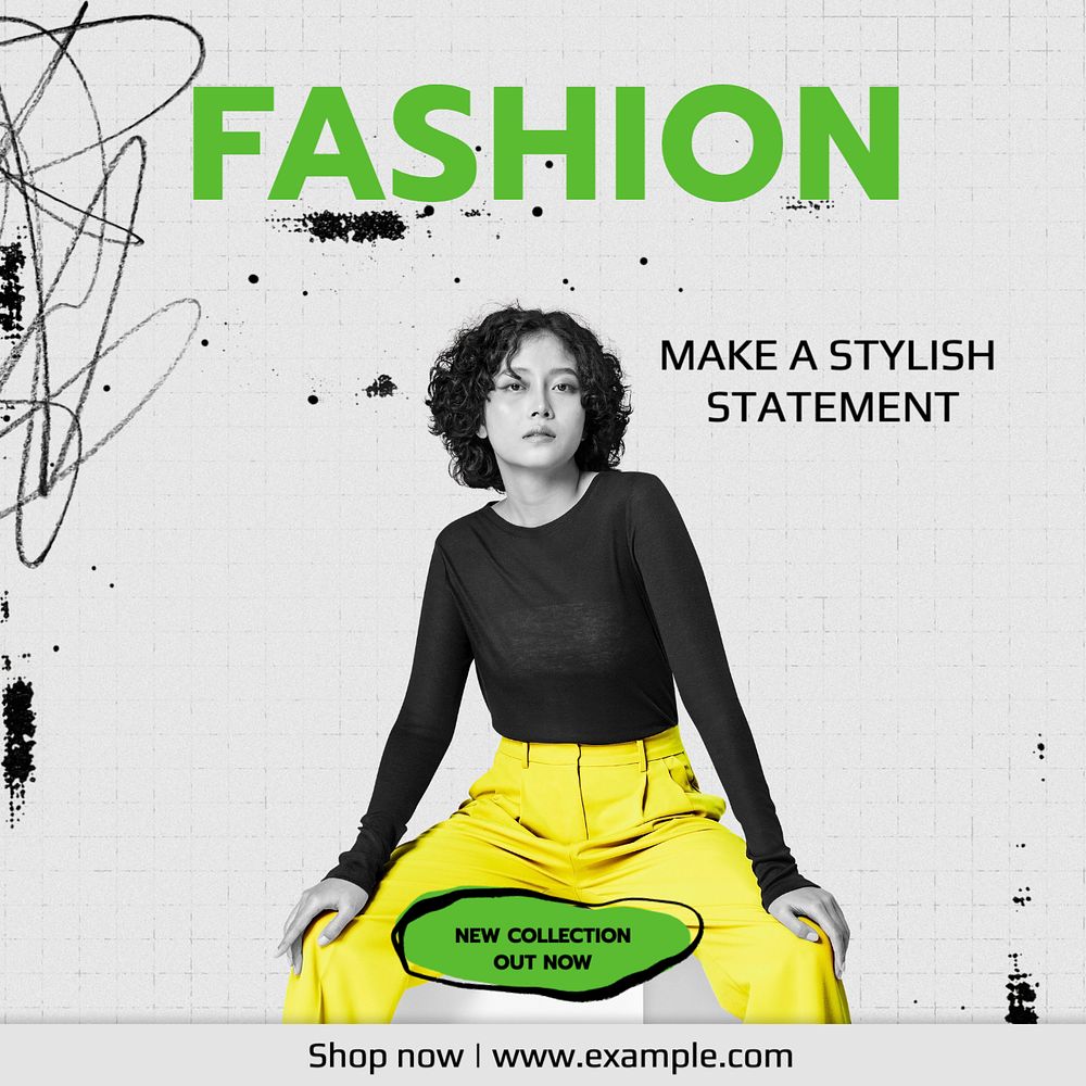 Fashion statement Instagram post template, editable text