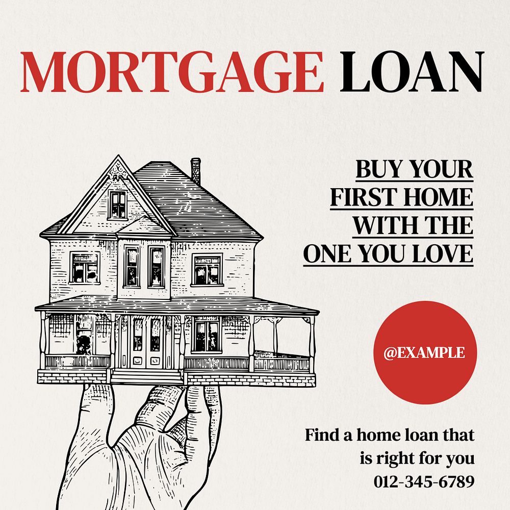 Mortgage loan Instagram post template