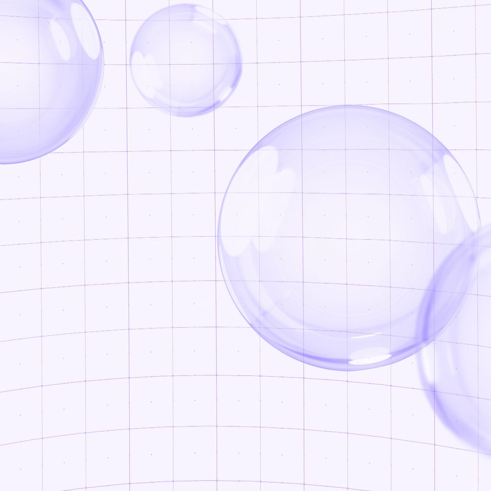 Editable grid purple bubbles design element