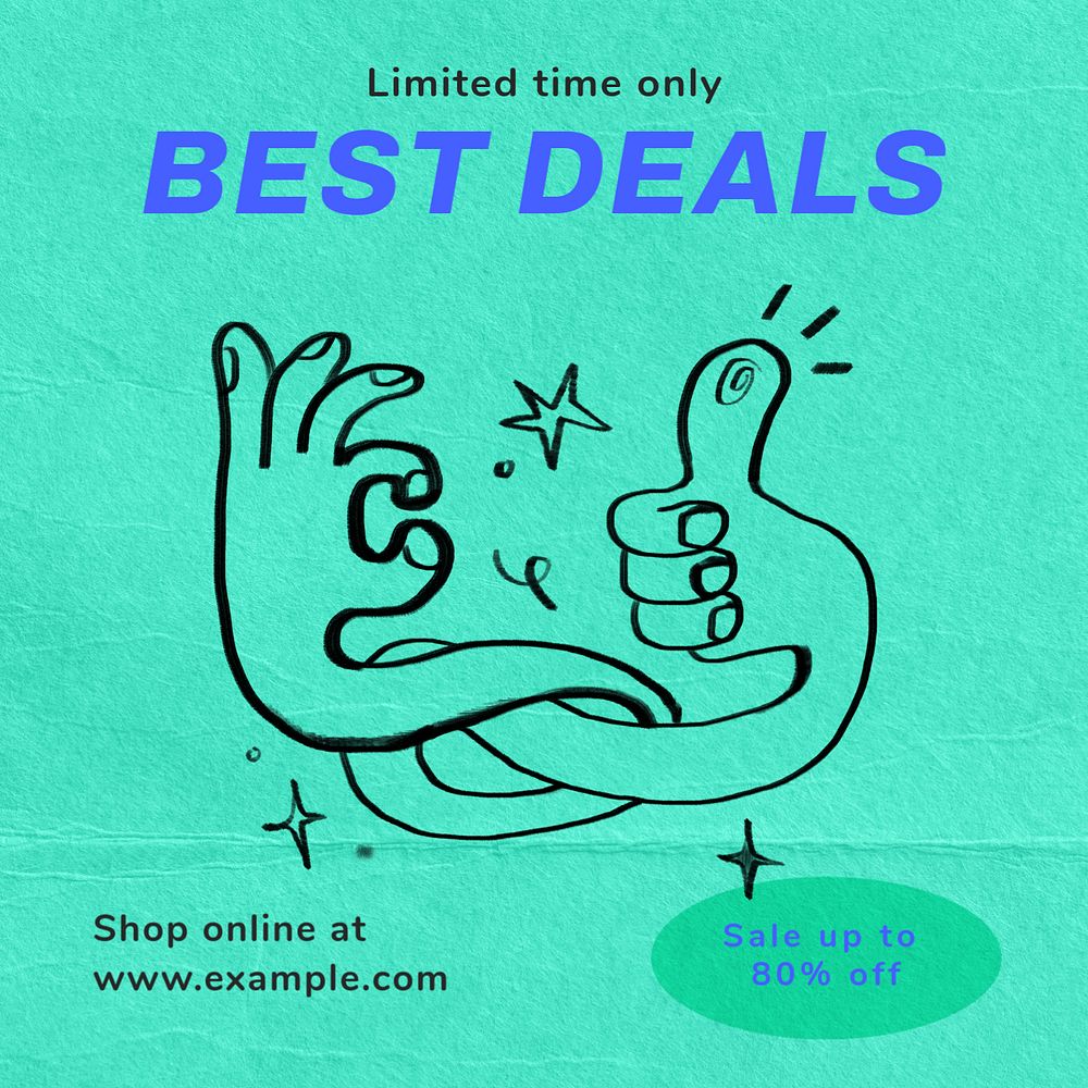 Best deals Instagram post template, editable text