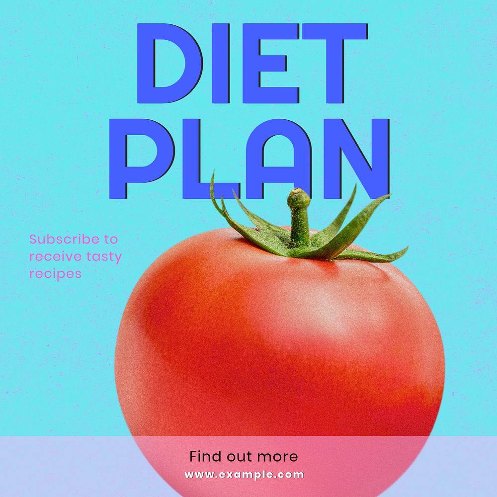 Diet plan Facebook post template, editable design