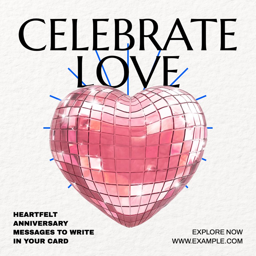 Celebrate love Instagram post template, editable text