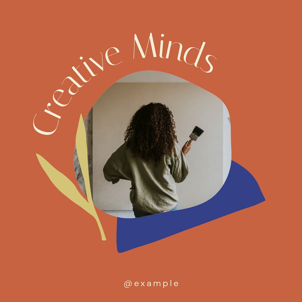 Creative minds Instagram post template, editable text