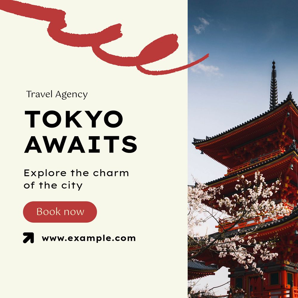 Tokyo Instagram post template, editable design