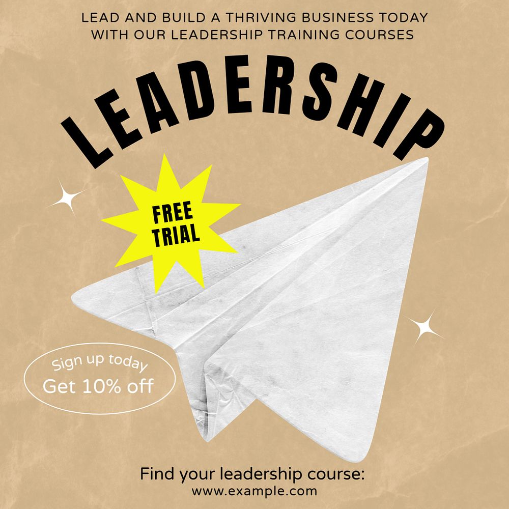 Leadership Instagram post template, editable text