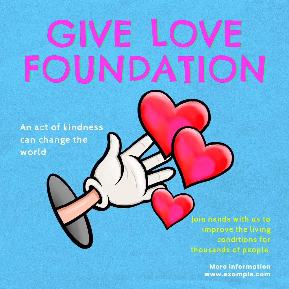 Give Love Foundation Instagram post template, editable text