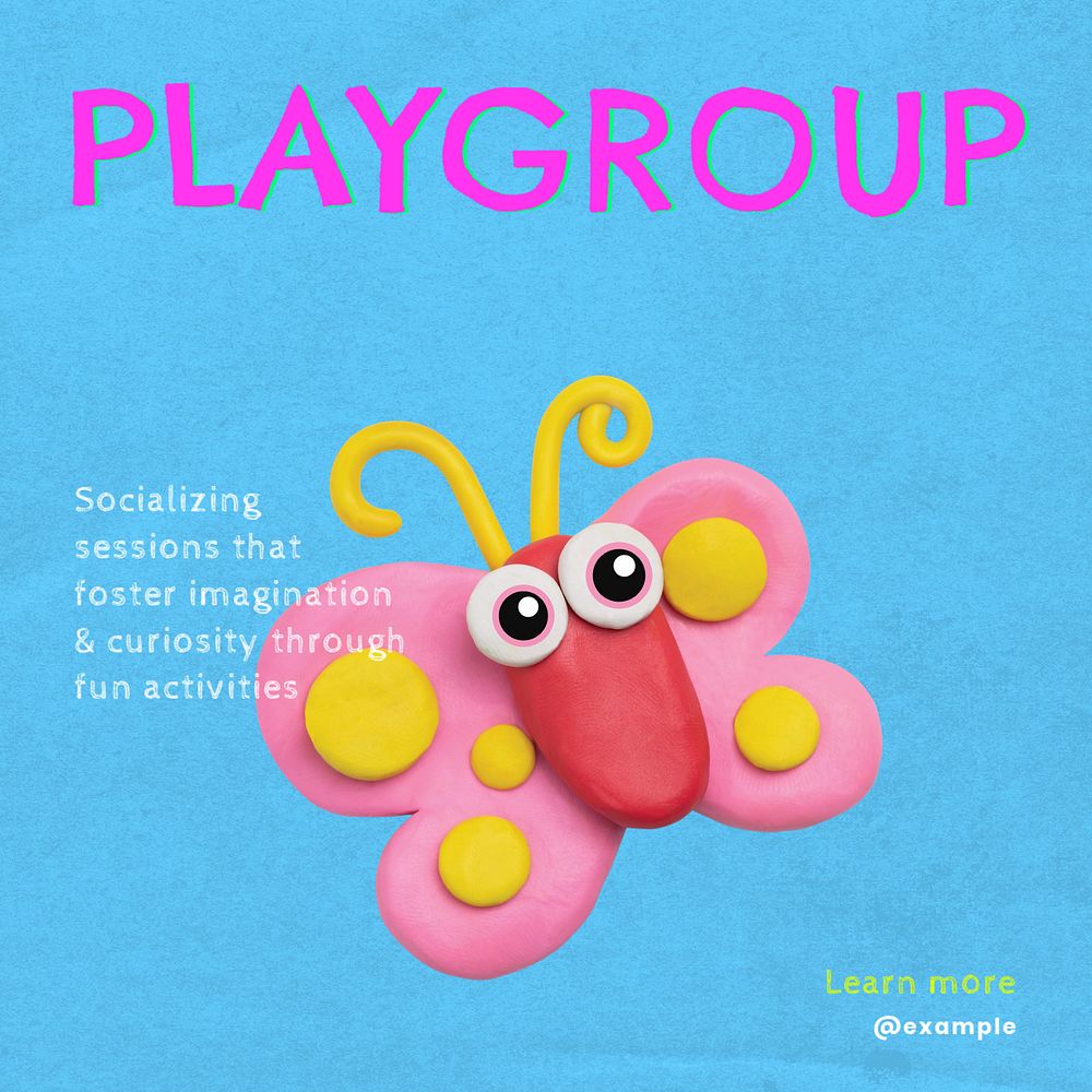 Children playgroup Instagram post template, editable text