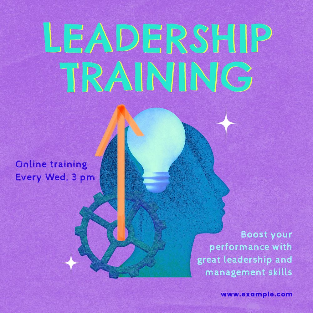 Leadership training Instagram post template, editable text