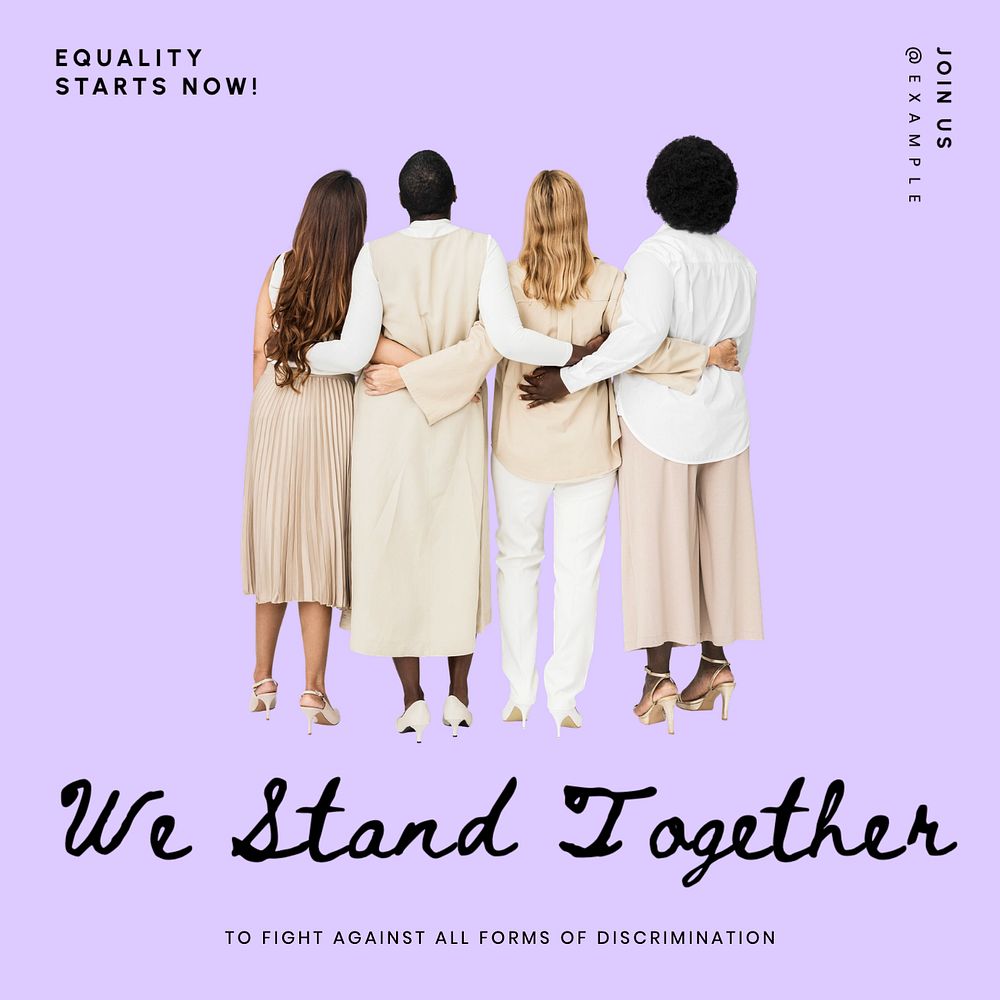 Diversity campaign Instagram post template, editable text