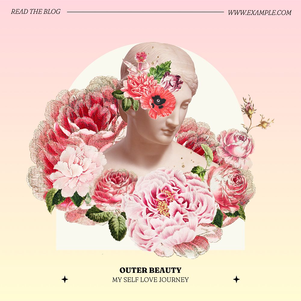 Beauty podcast Instagram post template, editable text