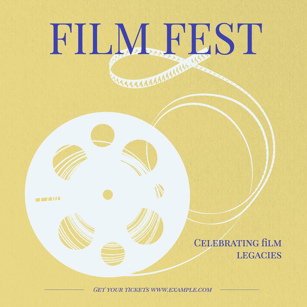 Film fest Instagram post template, editable text