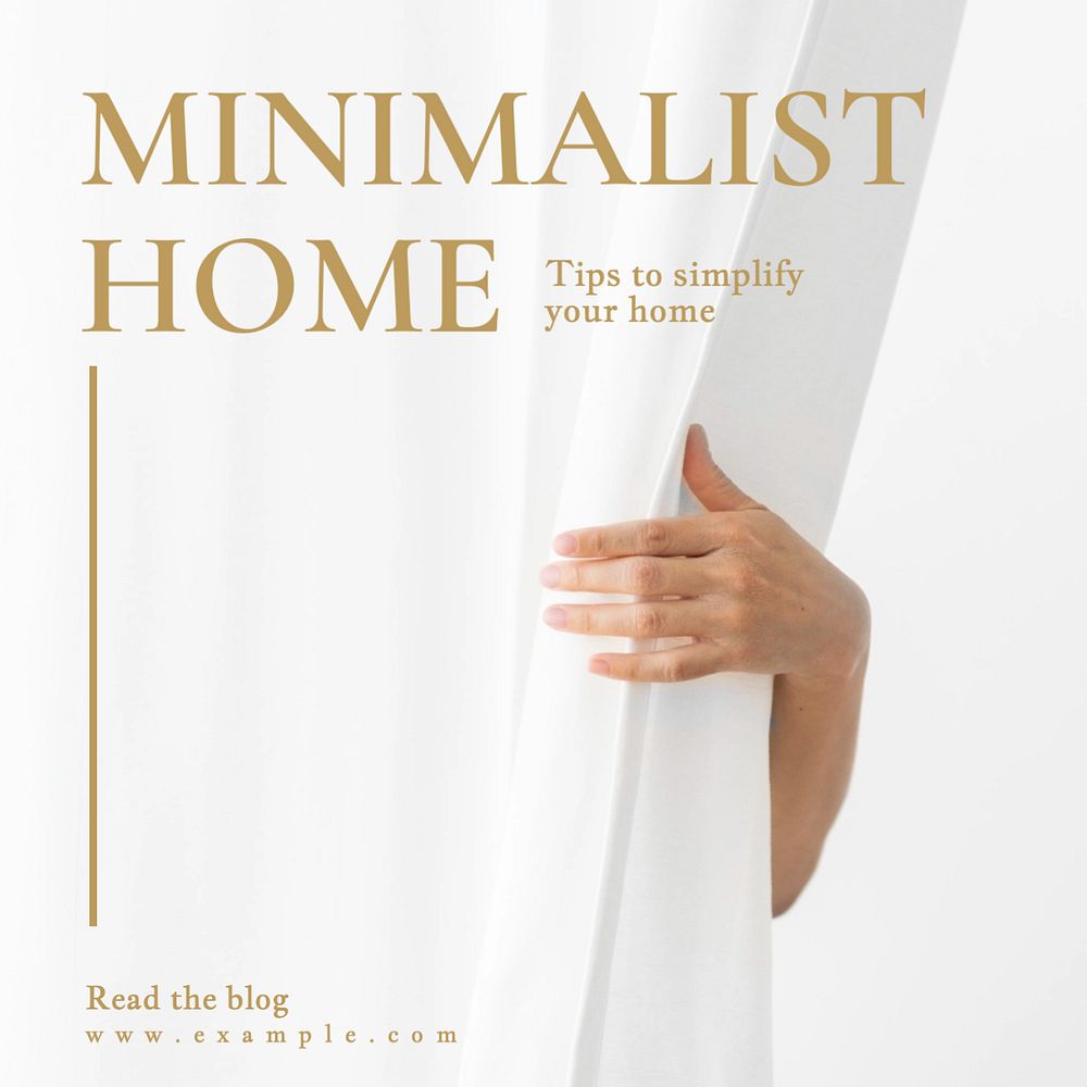 Minimalist home decor Instagram post template, editable text