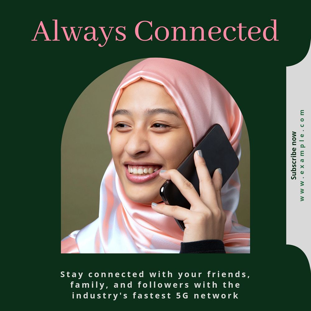 Always connected Instagram post template, editable text