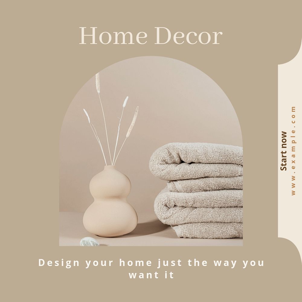 Home decor Instagram post template, editable social media ad