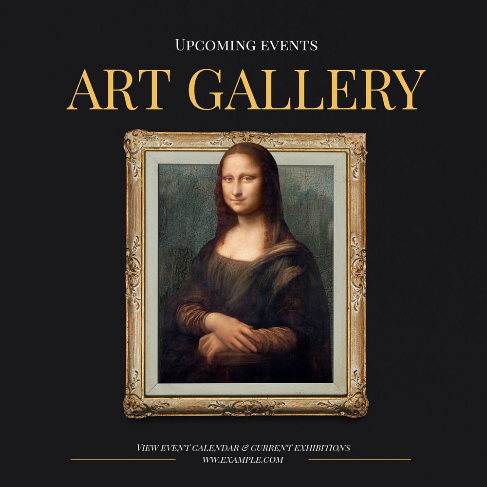 Art gallery events post template, editable social media design