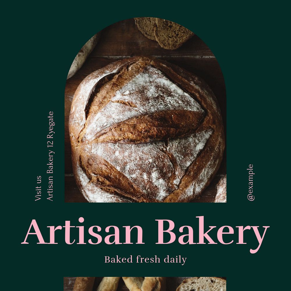 Artisan bakery Instagram post template, editable social media design