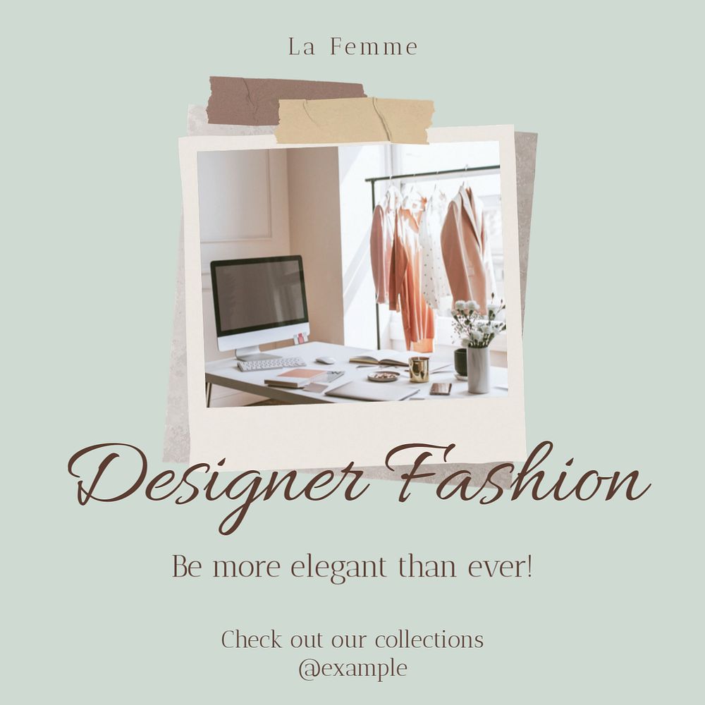 Designer fashion Instagram post template, editable social media design