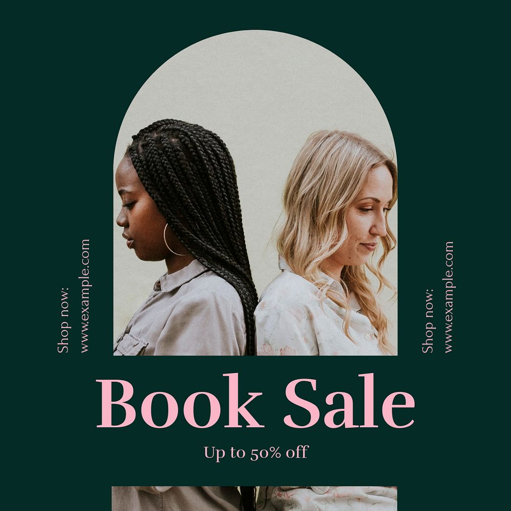 Book sale Instagram post template, editable social media design