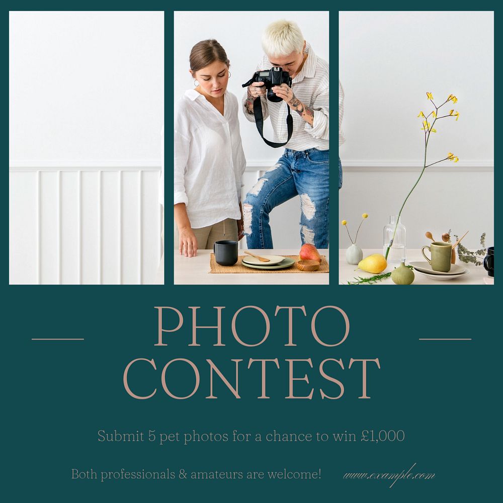 Photo contest Instagram post template, editable social media design