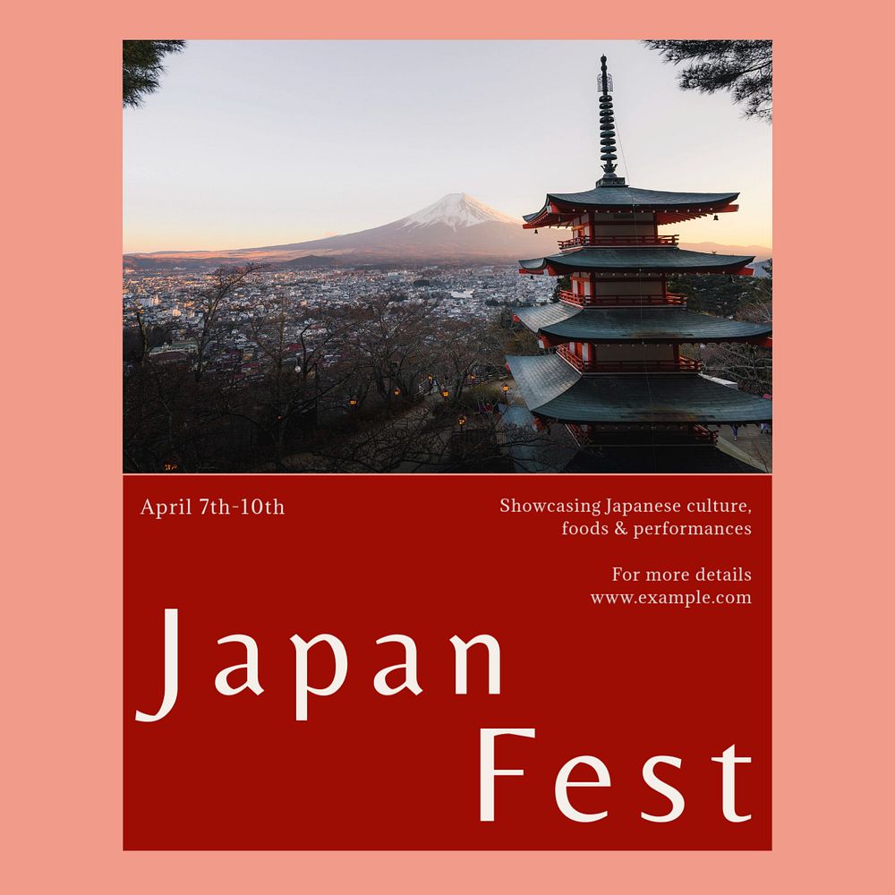 Japan festival Instagram post template, editable social media design