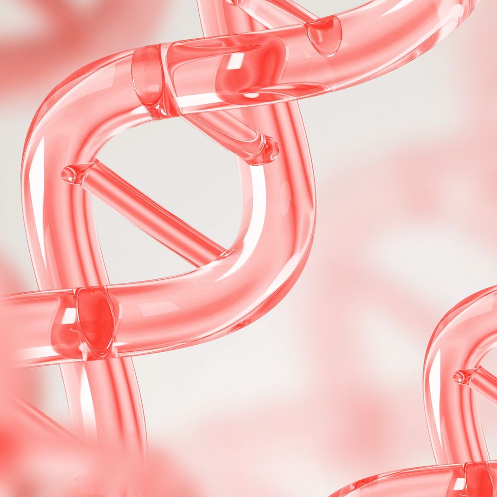 Science red DNA background, editable remix design