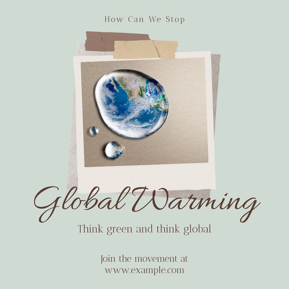 Global warming Instagram post template, editable social media design