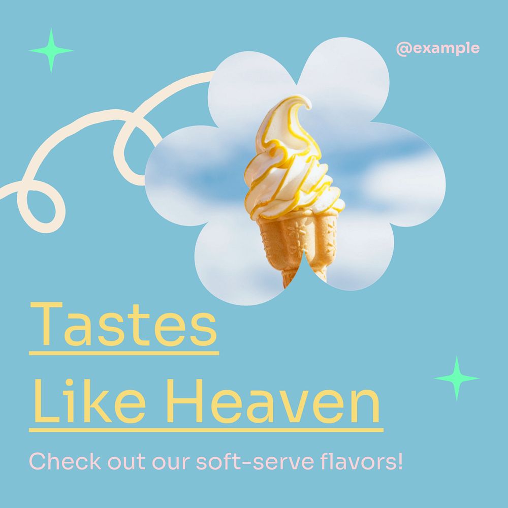 Ice-cream shop Instagram post template, editable text