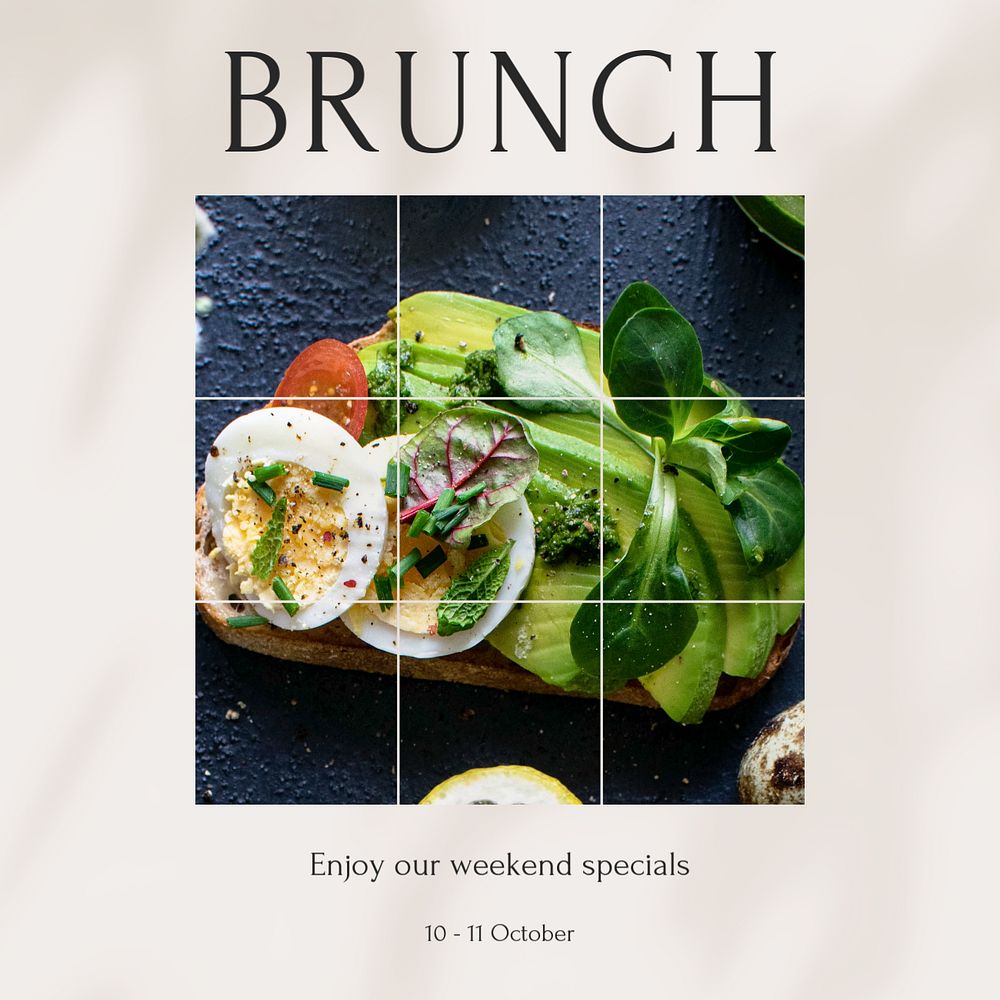 Brunch specials Instagram post template, editable social media design