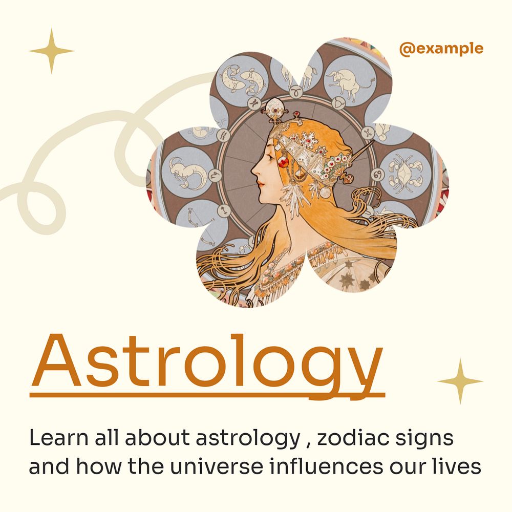 Astrology Instagram post template, editable design