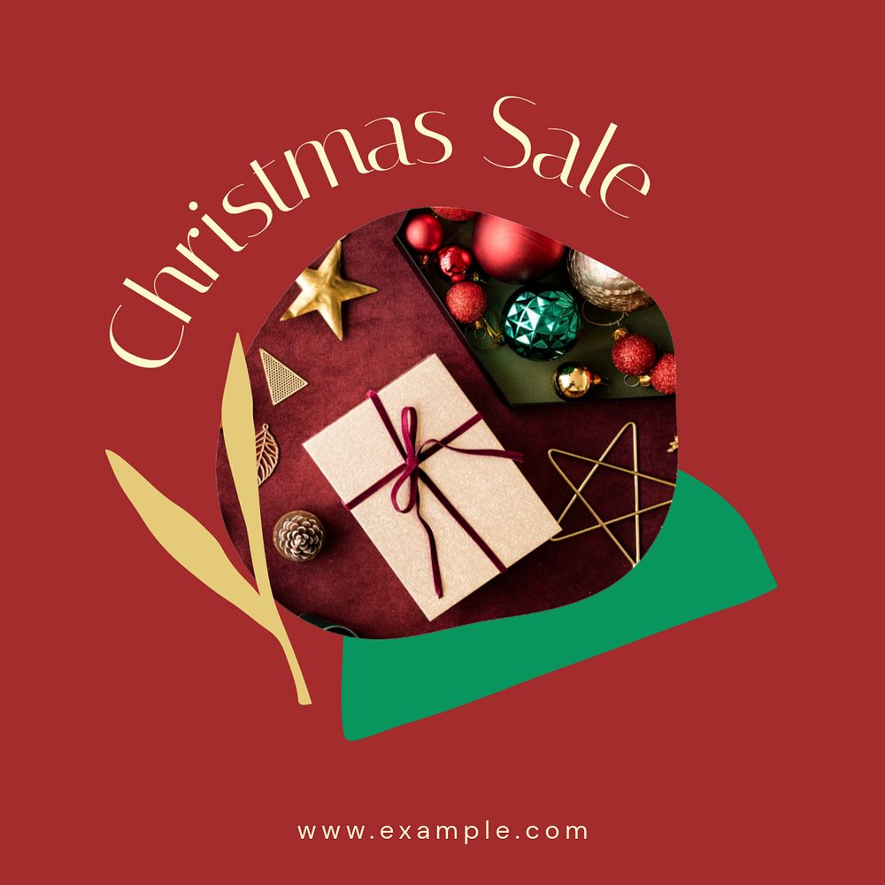 Christmas sale Instagram post template, editable text