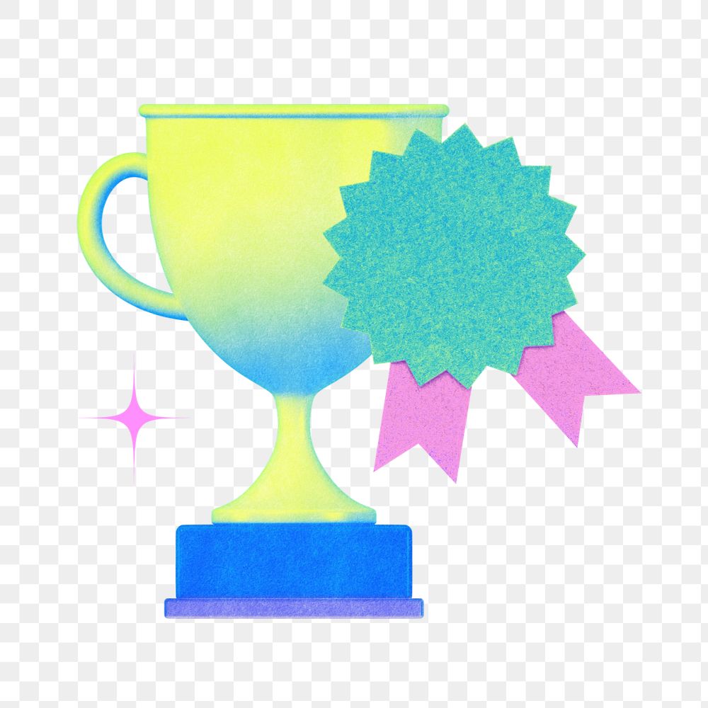 Gradient trophy png element success collage remix