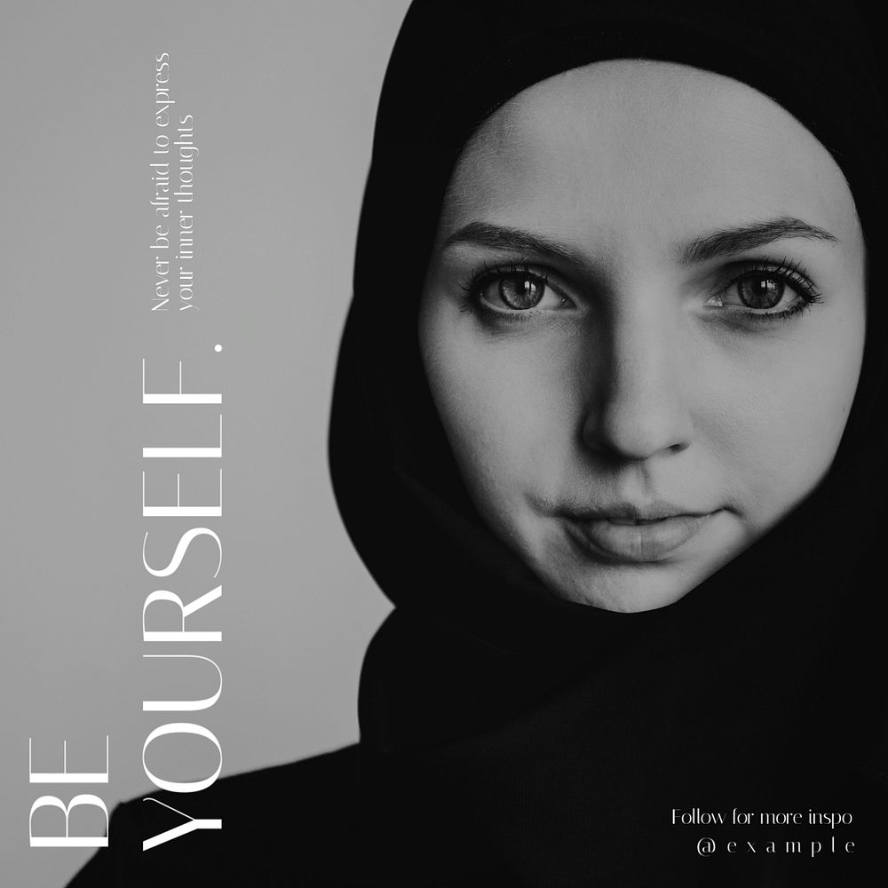 Be yourself instagram post template premium editable template rawpixel