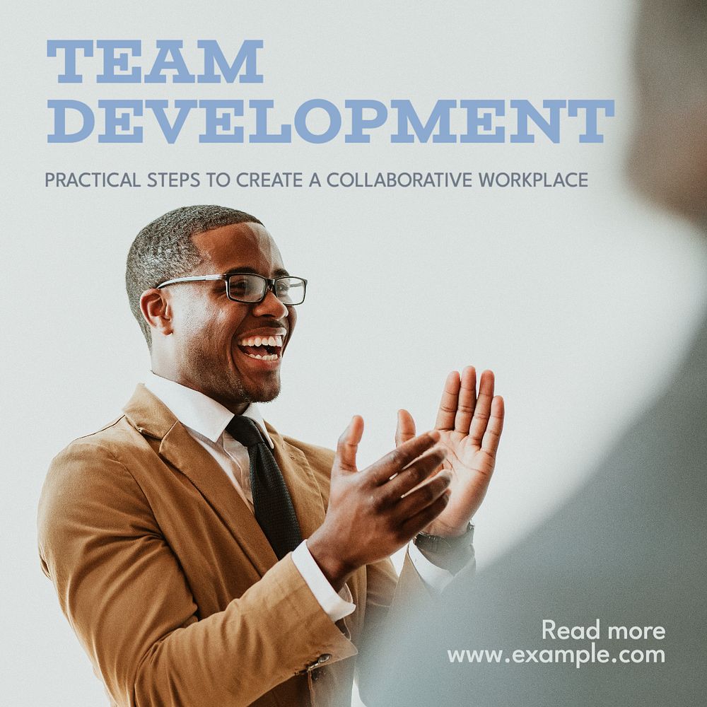 Team development Instagram post template, editable text