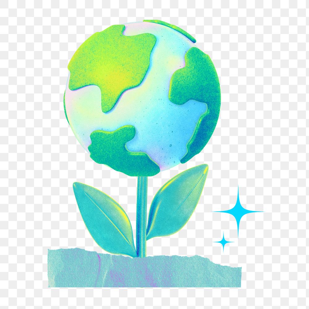 Save the world png element, editable environment collage remix