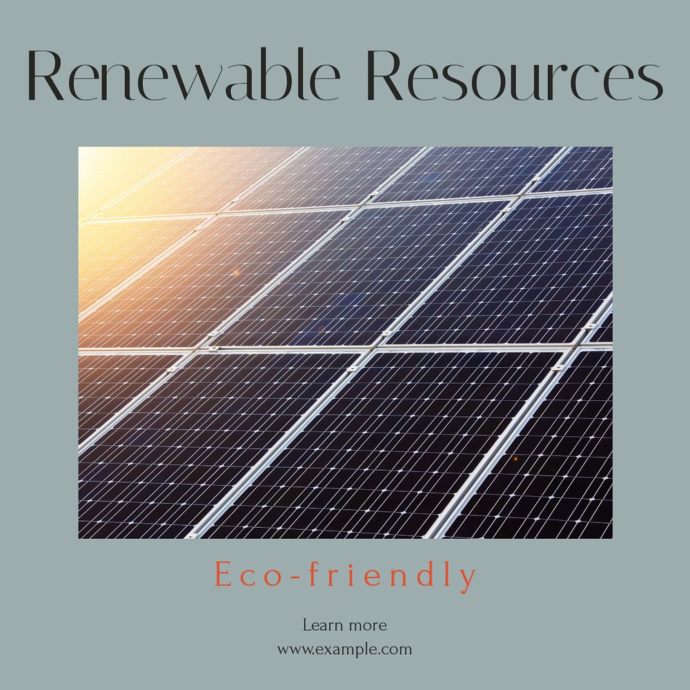 Renewable resources Instagram post template, editable social media design