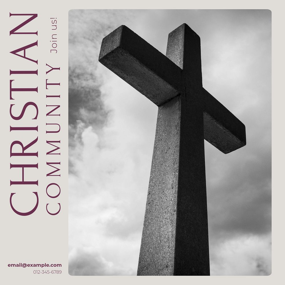 Christian community Instagram post template, editable social media design